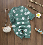 Macacão Infantil Tricô Florzinhas