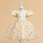 Vestido de Festa Folhas Brilhantes