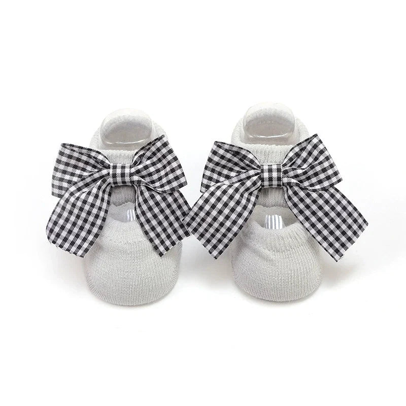 Meia Infantil Lacinho Xadrez