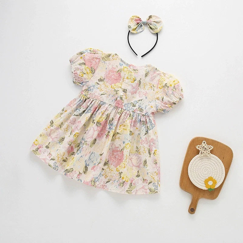 Body/ Vestido Infantil Floral Golinha