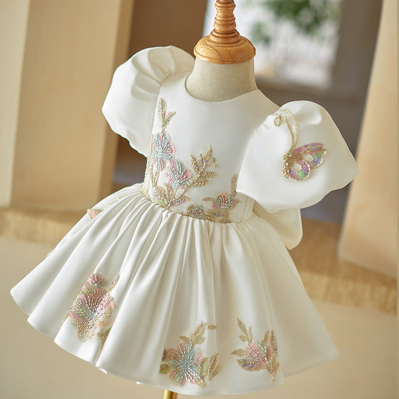Vestido Infantil Flores Brilhantes