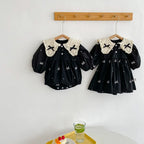 Body/ Vestido Infantil Preto Lacinhos