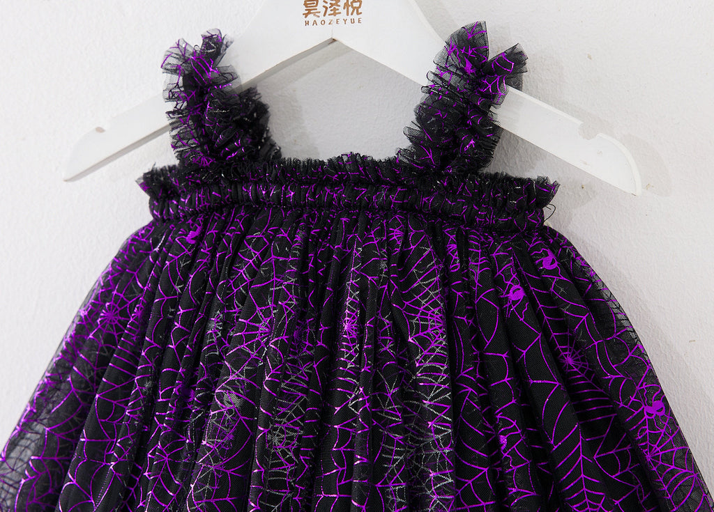 Vestido Infantil de Tule Hallowen