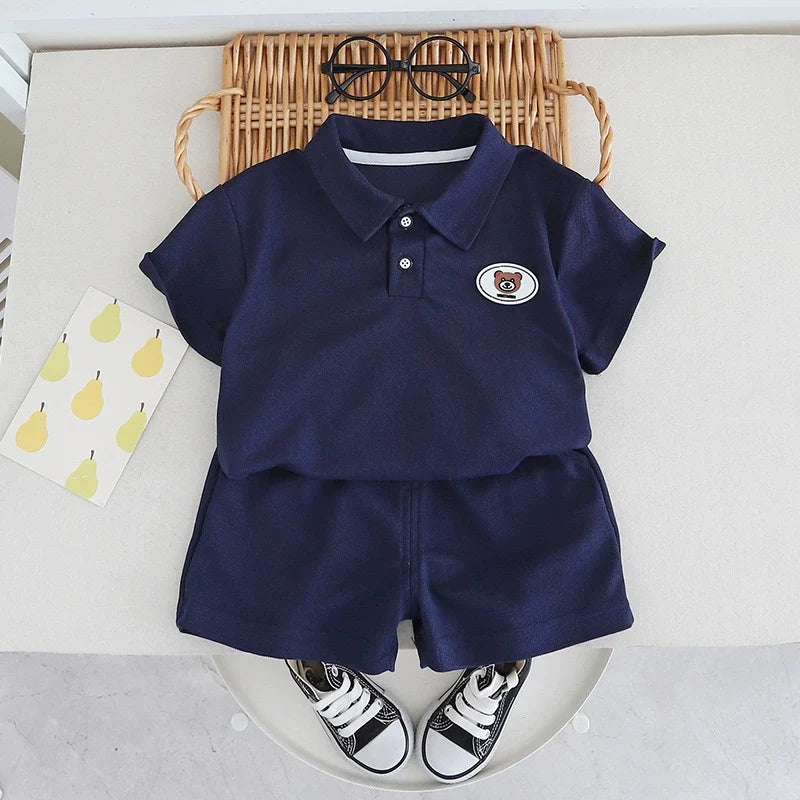 Conjunto Infantil Masculino Gola Polo Urso