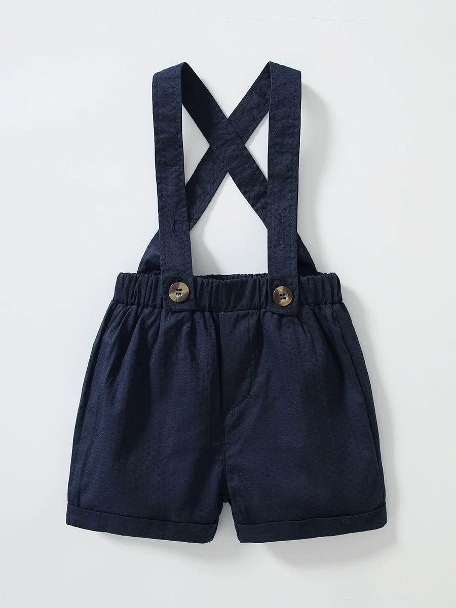 Conjunto Infantil Xadrez e Jardineira