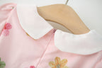 Vestido Infantil Flores Manga Longa