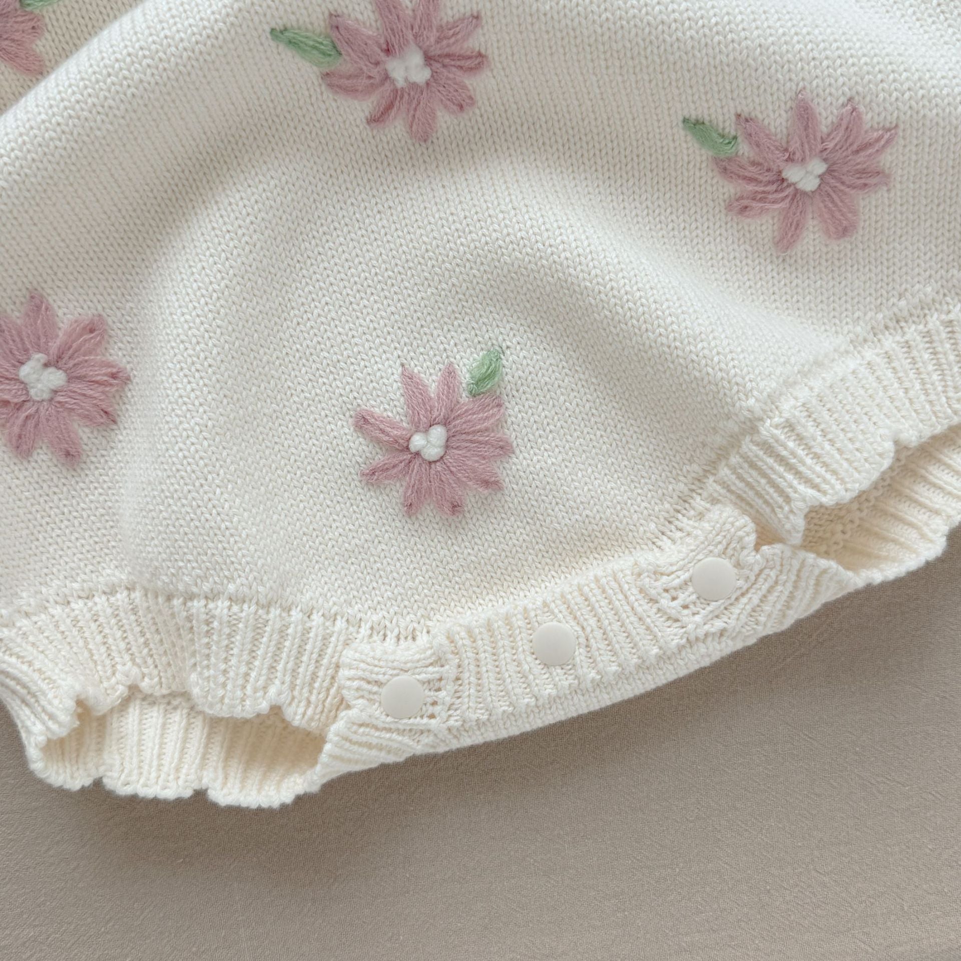 Body Infantil Tricô Florzinhas