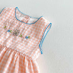 Body Infantil Feminino Xadrez Coelhinhos