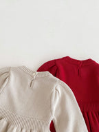 Vestido Infantil de Tricô com Florzinha