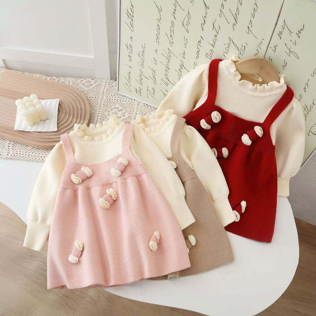 Vestido Infantil de Tricô Balinhas