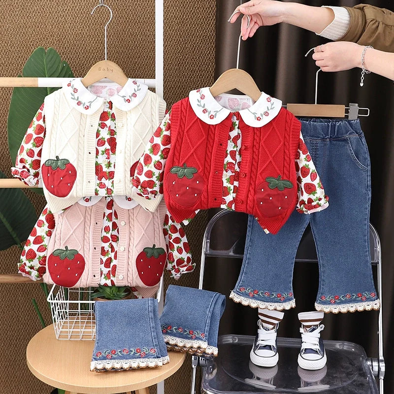 Conjunto Infantil 3 Peças Moranguinhos