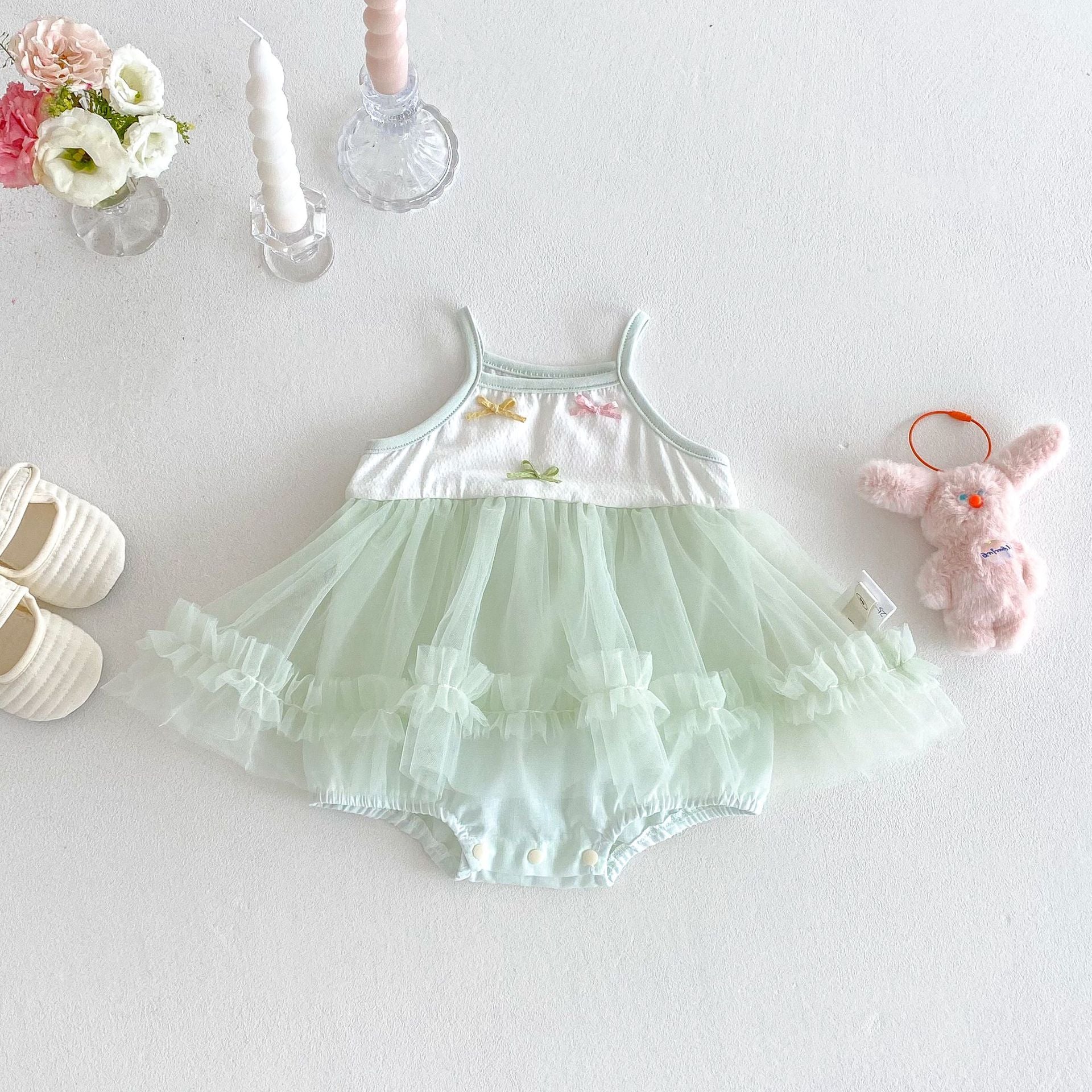 Vestido Infantil Tule Lacinhos