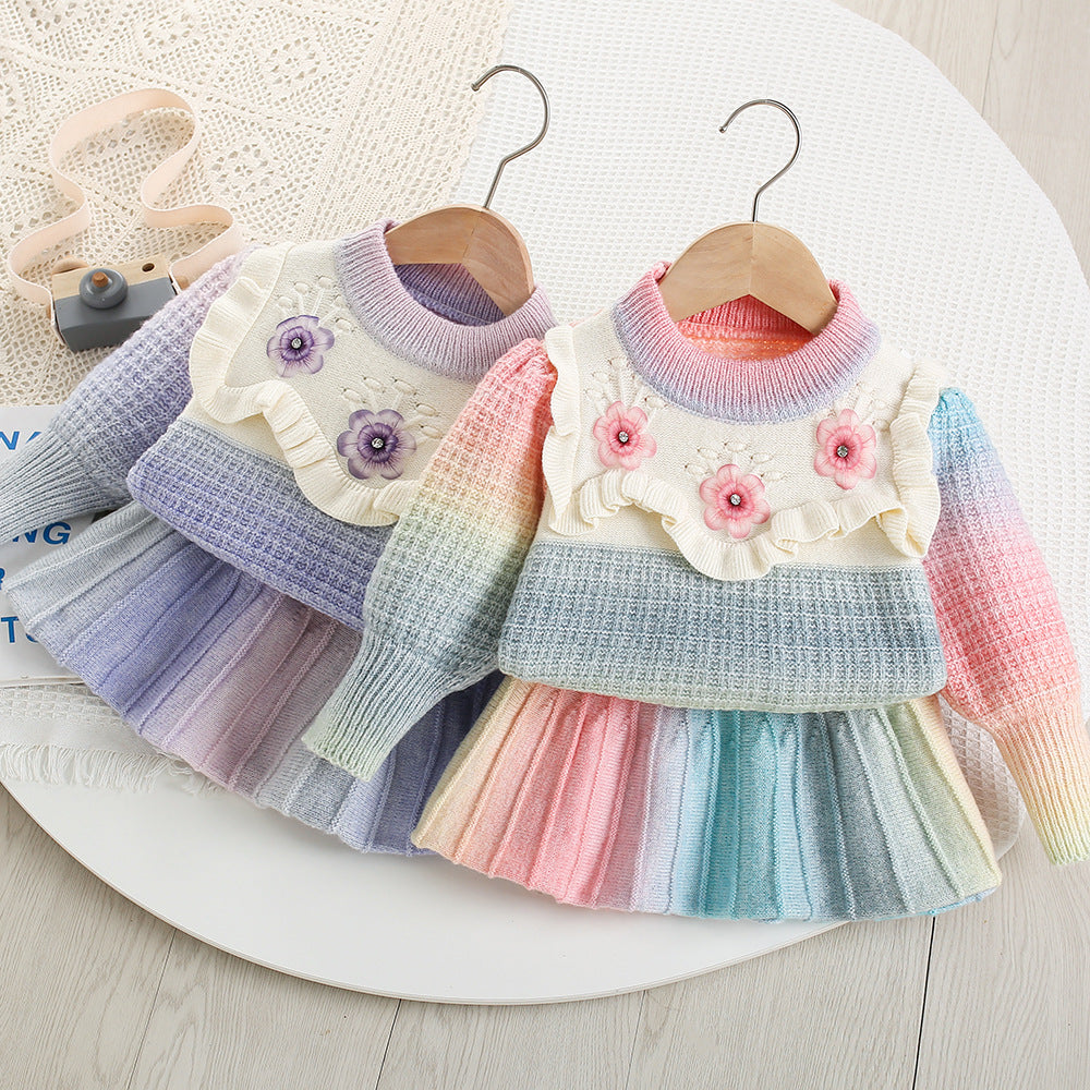 Conjunto Infantil Feminino Tricô Colors Flores