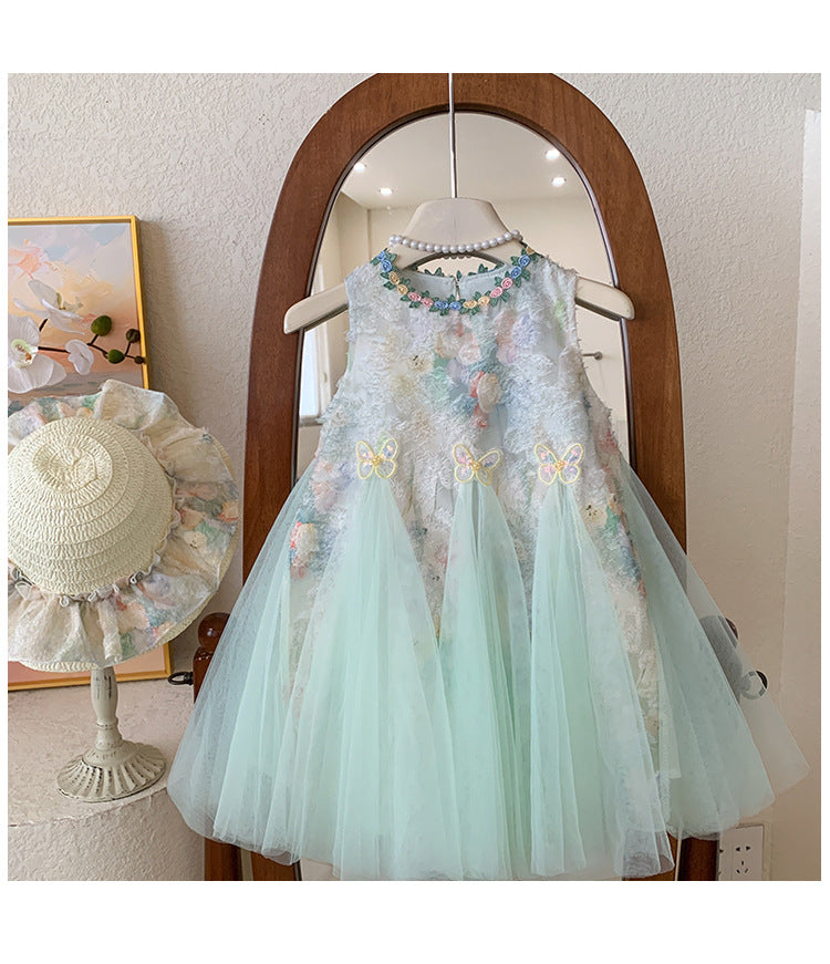 Vestido Infantil Florzinhas e Borboletas