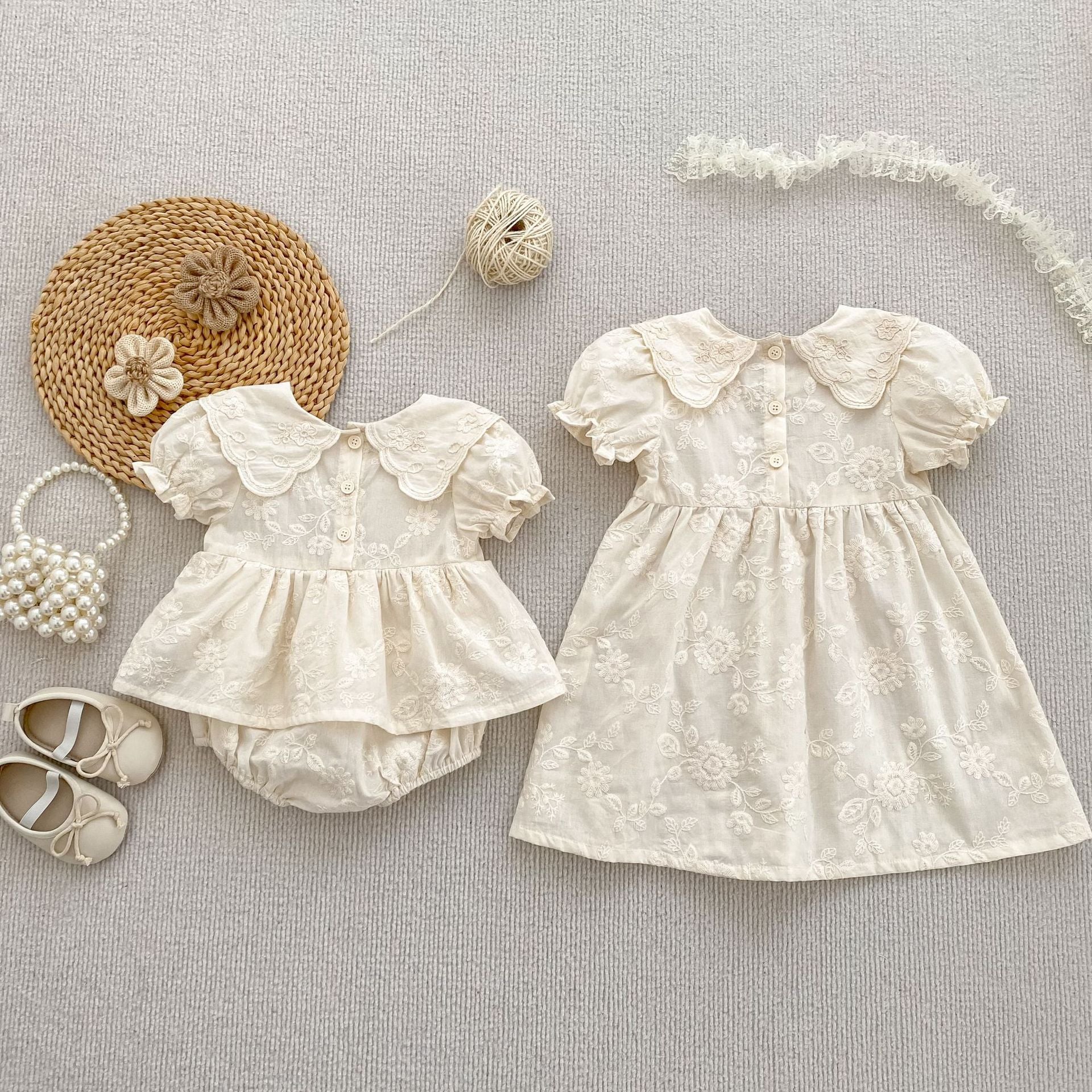 Vestido/ Body Infantil Renda Floral