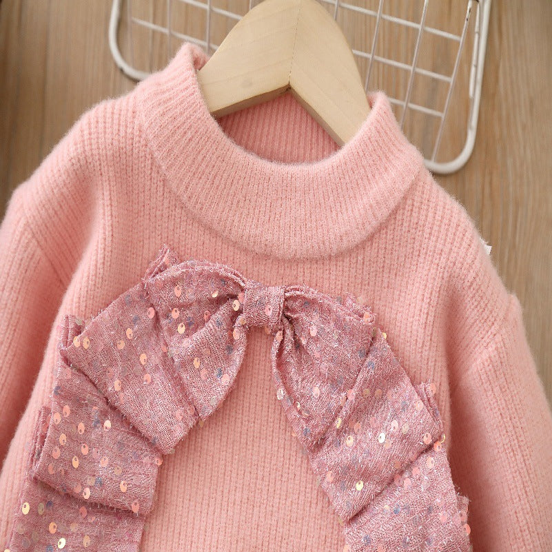 Conjunto Infantil Inverno Laço Brilhante