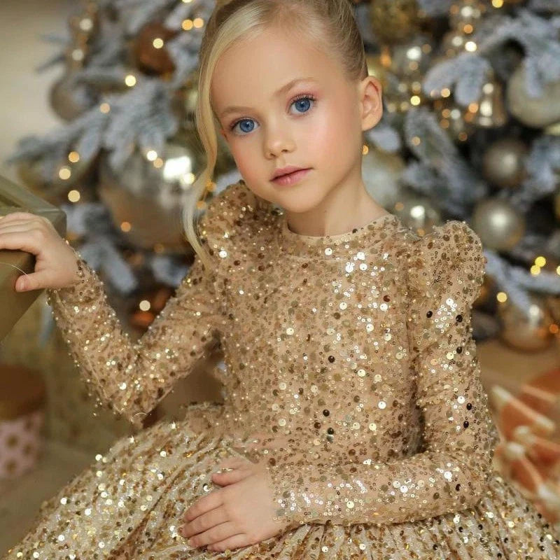 Vestido de Festa Lantejoulas Brilhante