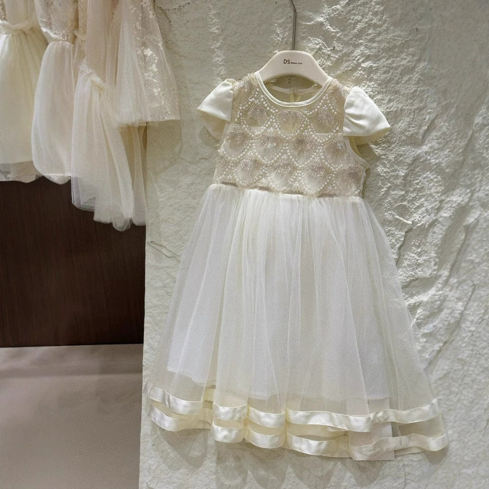 Vestido De Festa Infantil Com Pérolas