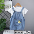 Conjunto Infantil Masculino  Jardineira Jeans