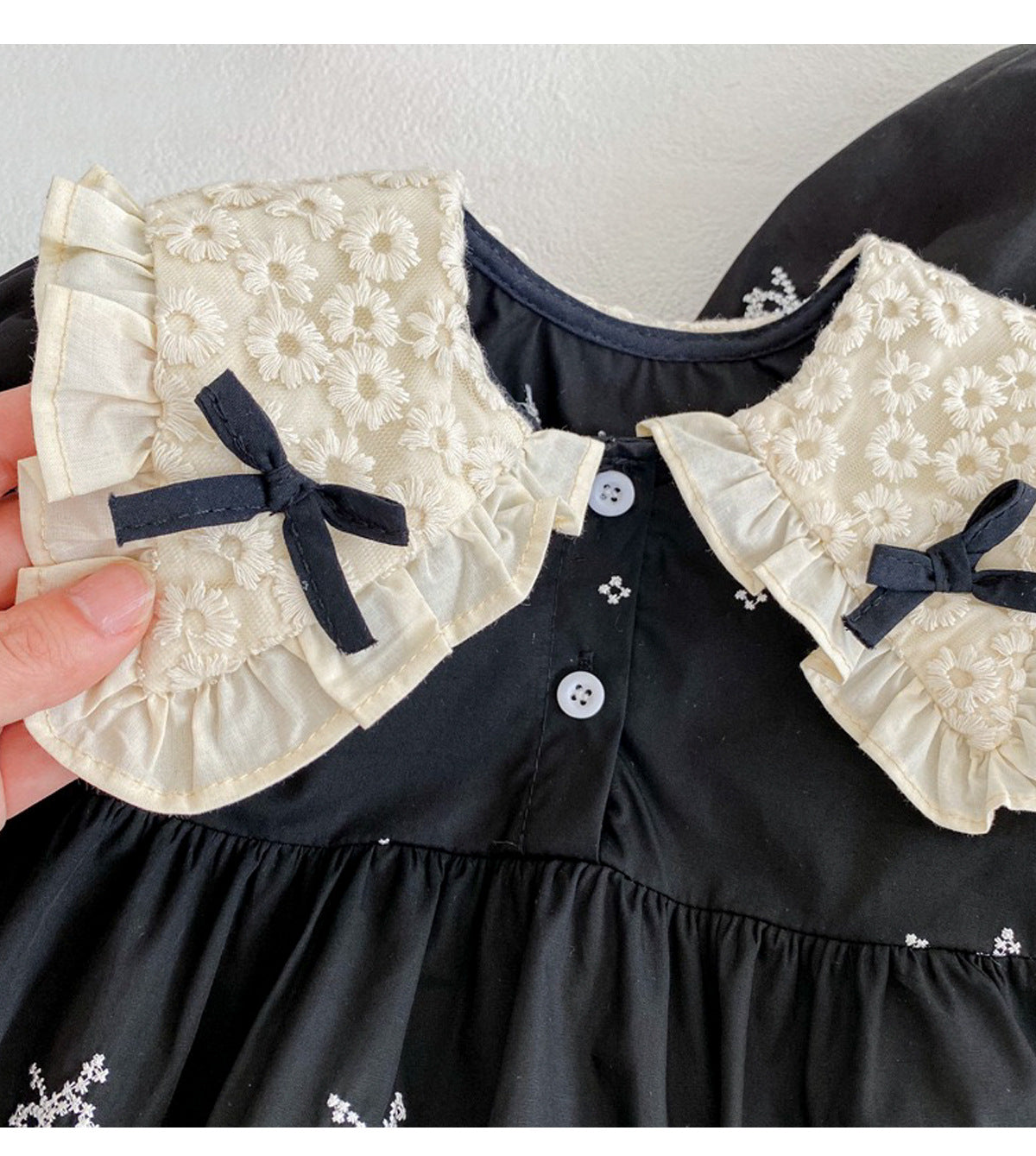 Body/ Vestido Infantil Preto Lacinhos