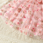 Vestido Infantil Tule Flores