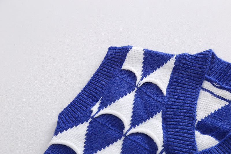 Conjunto Infantil Masculino 3 Peças com Colete de Tricô