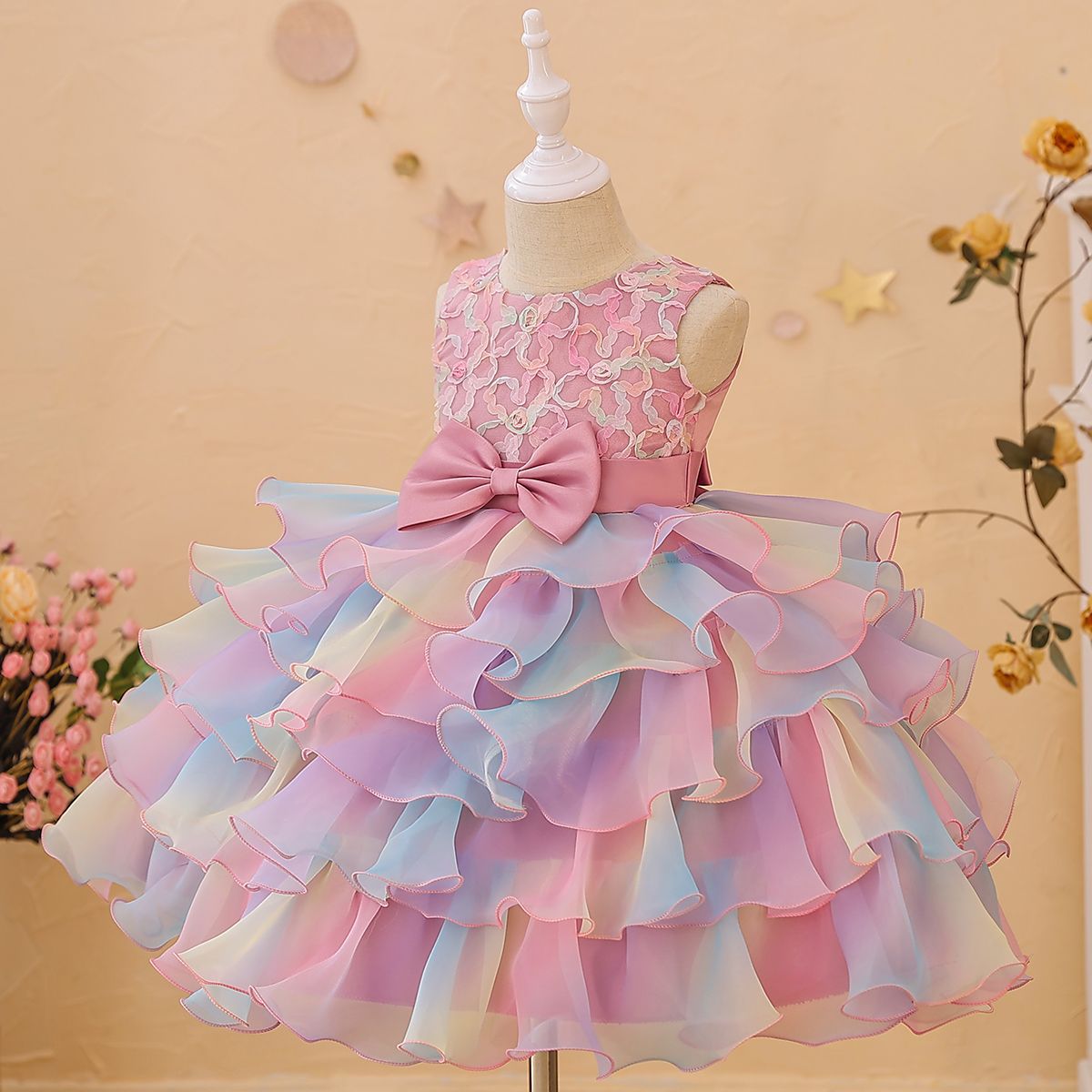 Vestido Infantil Camadas Colors