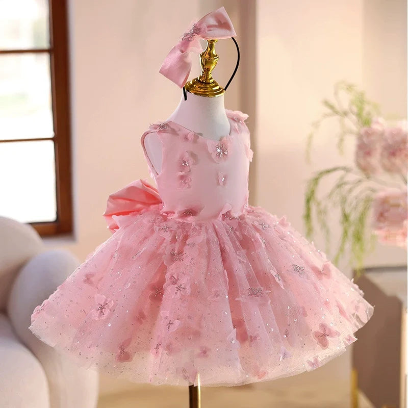 Vestido Infantil Tule Florzinhas