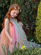 Vestido Infantil de Tule Florzinha Colors