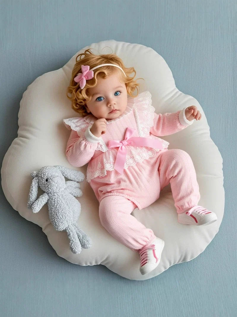 Body Infantil com Renda e Lacinho