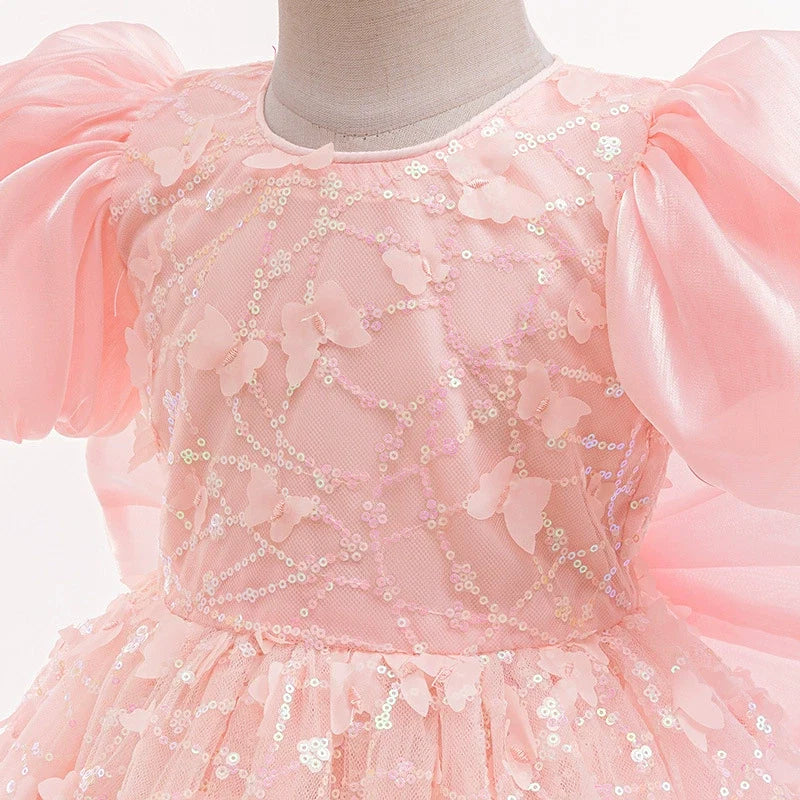 Vestido Infantil Borboletinhas Brilhante