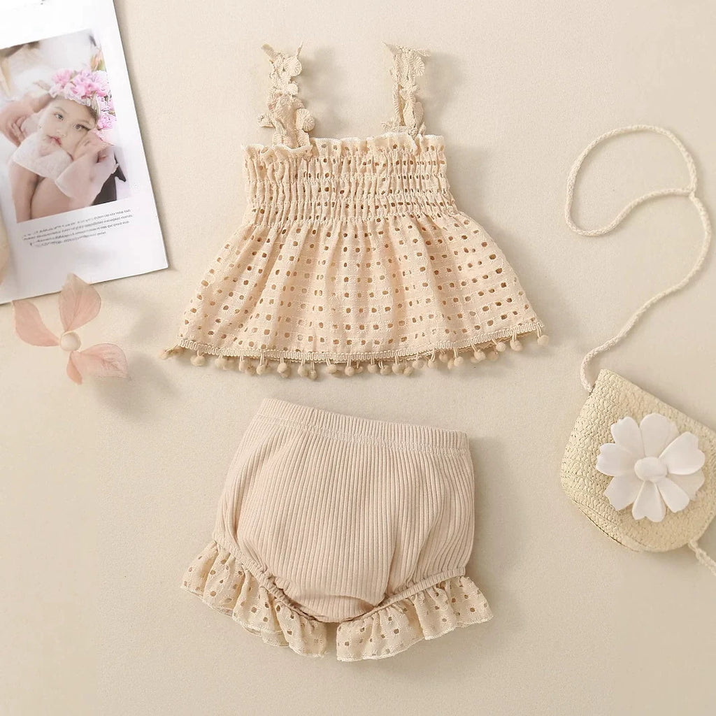 Conjunto Infantil Feminino Verão Rendinha
