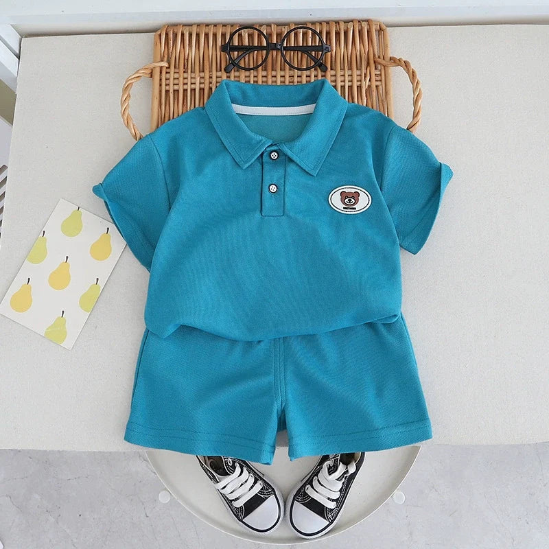 Conjunto Infantil Masculino Gola Polo Urso