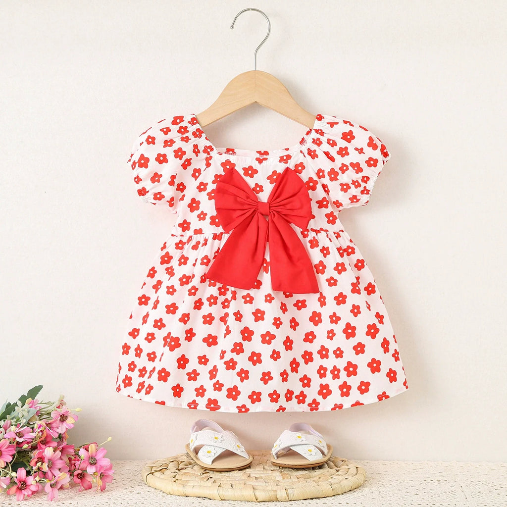 Vestido Infantil Florzinhas e Laço