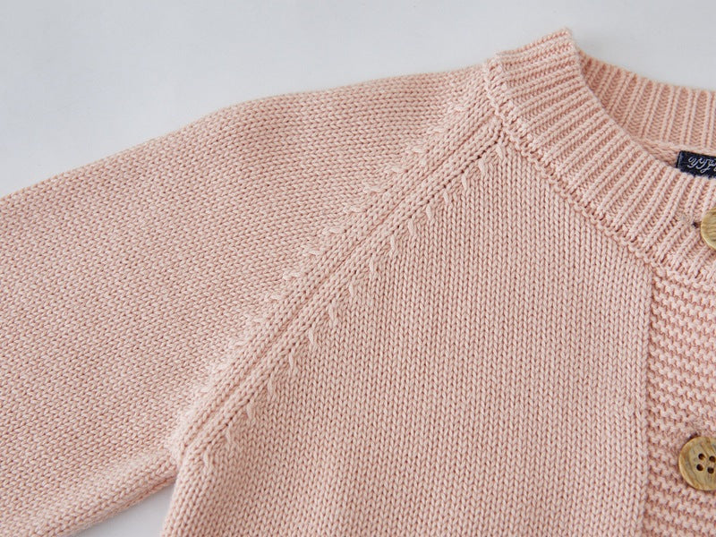 Cardigan Infantil De Tricô Cogumelo