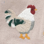 Cardigan Infantil de Tricô Galinhas