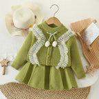 Conjunto Infantil Tricô Tulipas