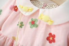 Vestido Infantil Flores Manga Longa