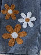 Conjunto Infantil Feminino Jeans Flores