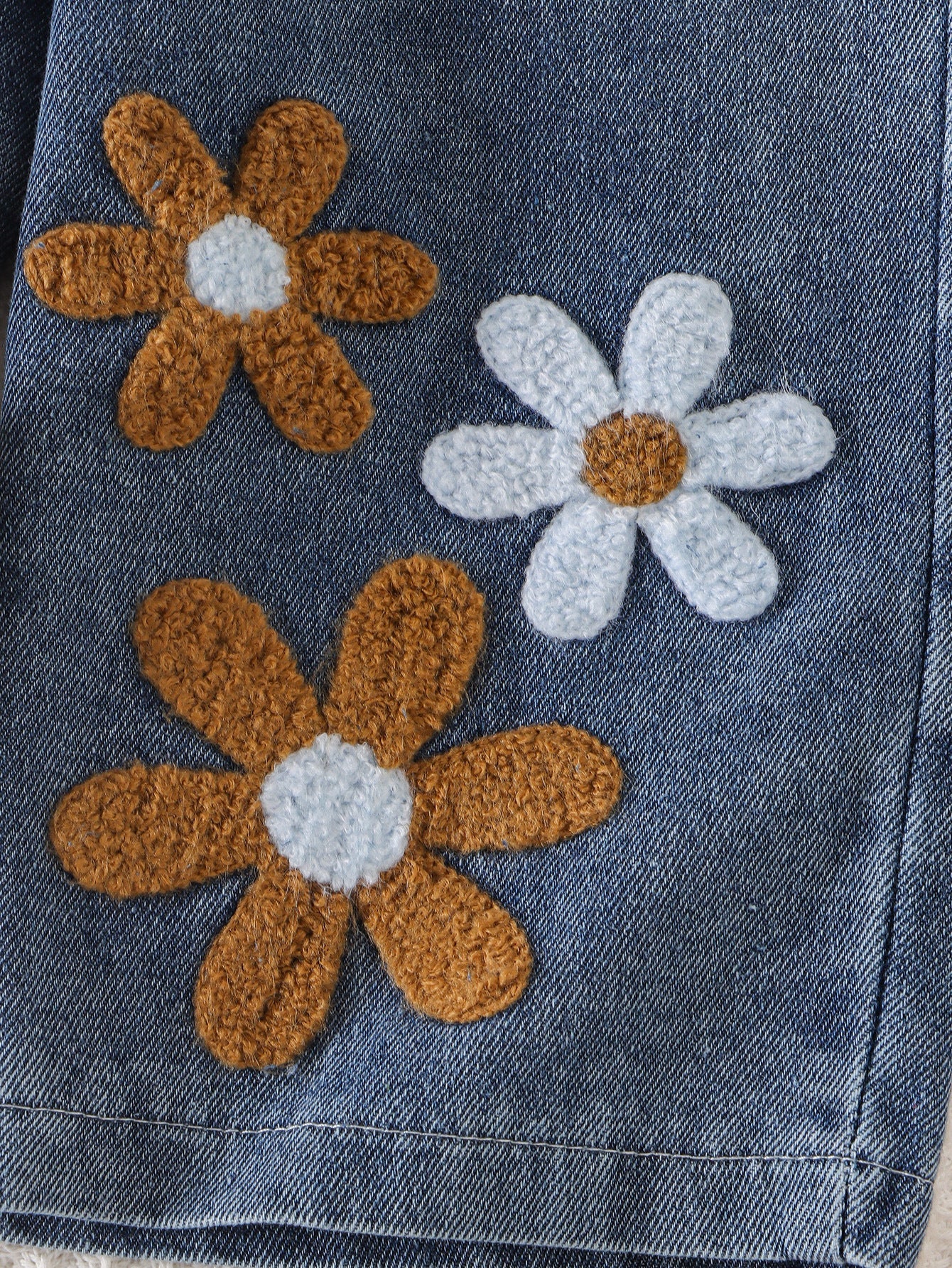 Conjunto Infantil Feminino Jeans Flores