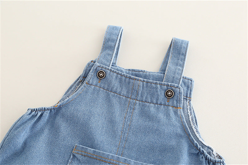 Conjunto Infantil Masculino  Jardineira Jeans
