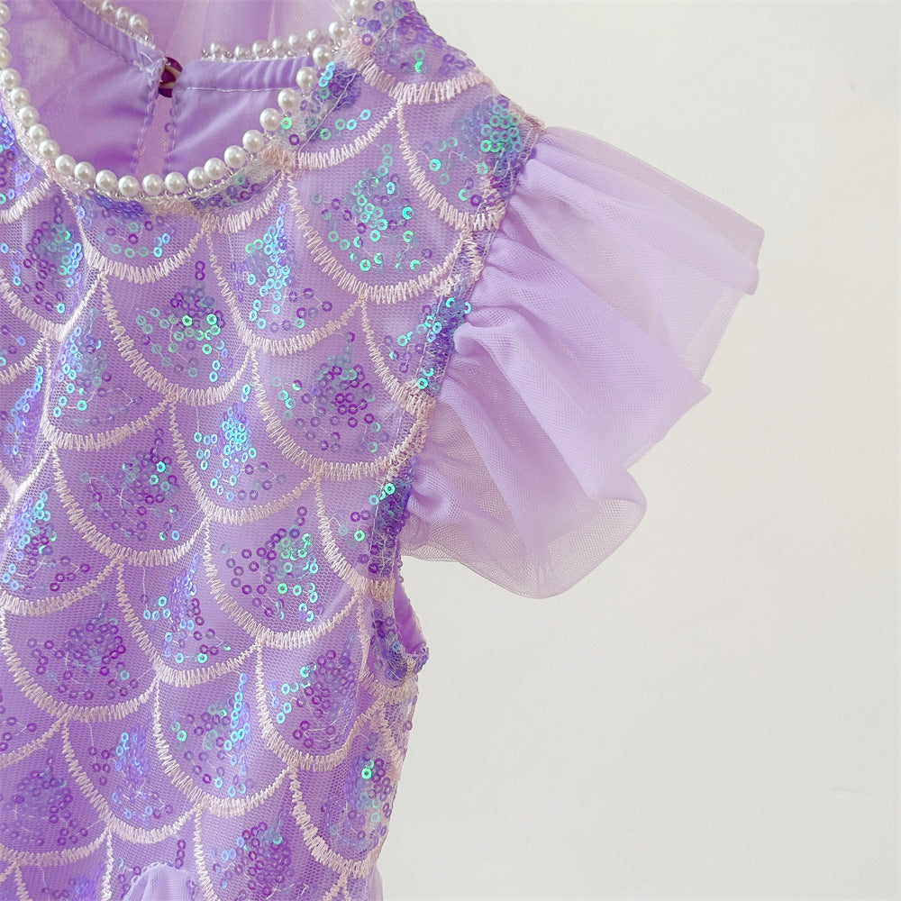 Vestido Infantil Sereia Brilhante