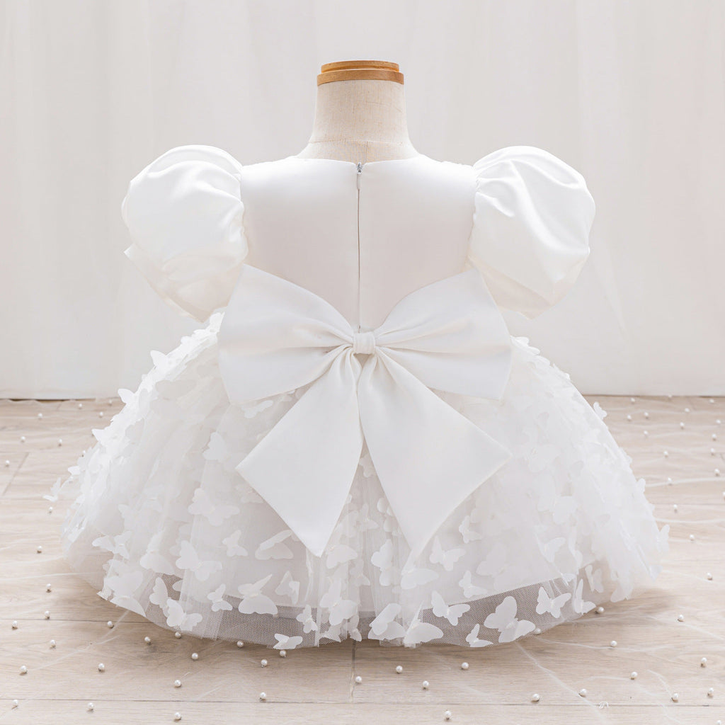 Vestido de Festa Infantil Borboletas e Laço