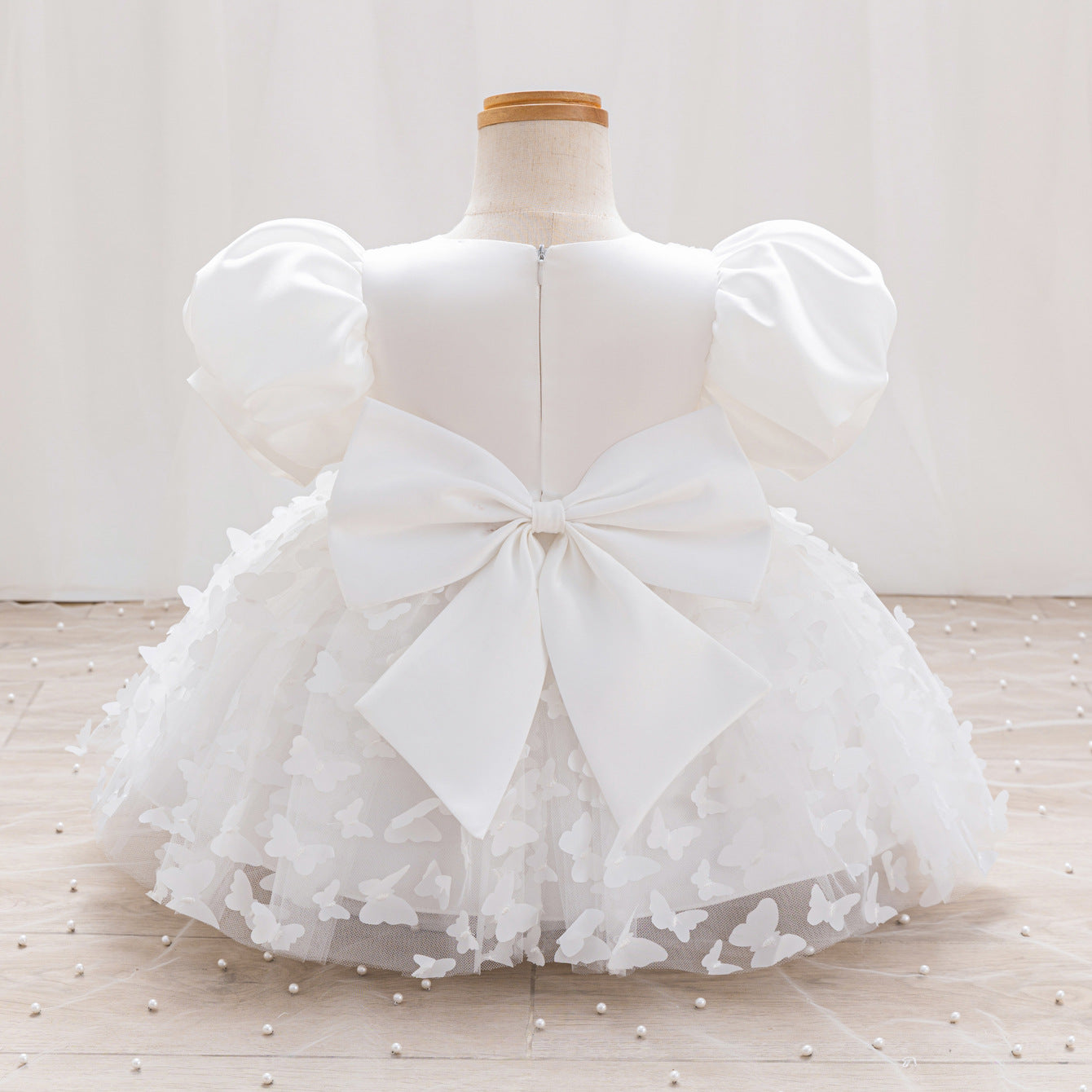 Vestido de Festa Infantil Borboletas e Laço
