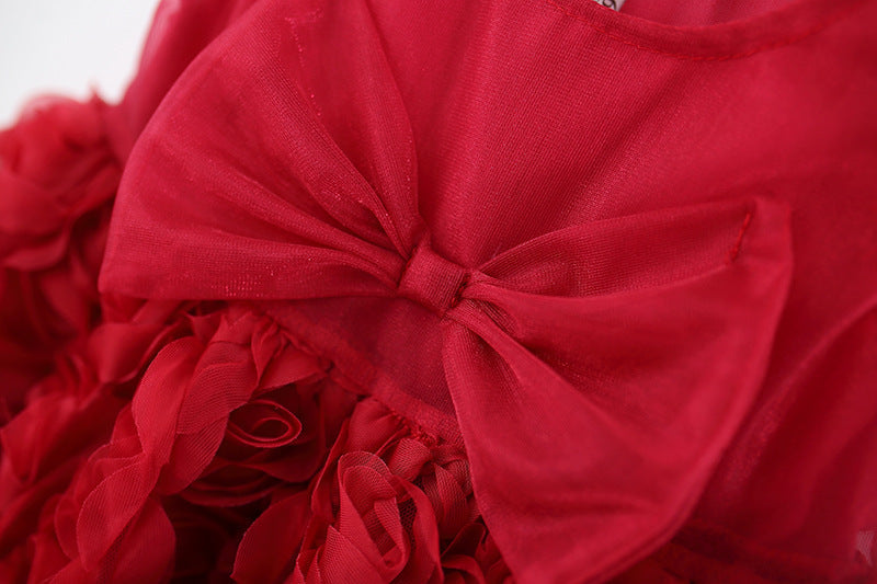 Vestido Infantil de Festa Flores Lacinho