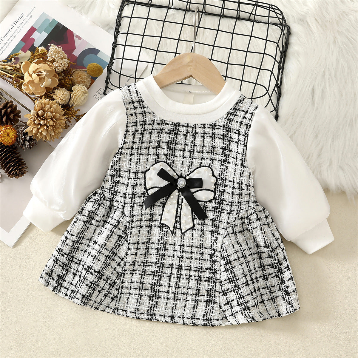 Vestido Infantil Tweed Lacinho