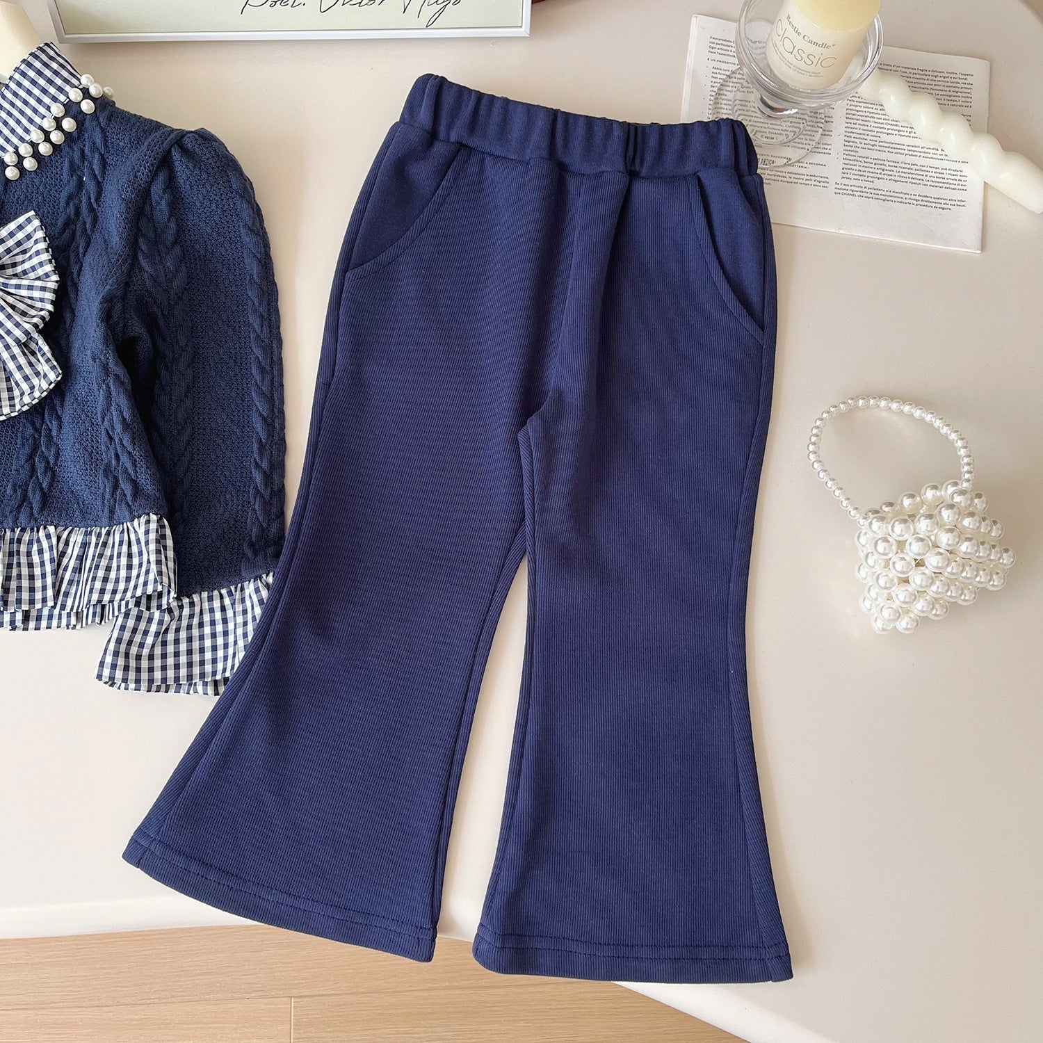 Conjunto Infantil Feminino Xadrez Lacinho