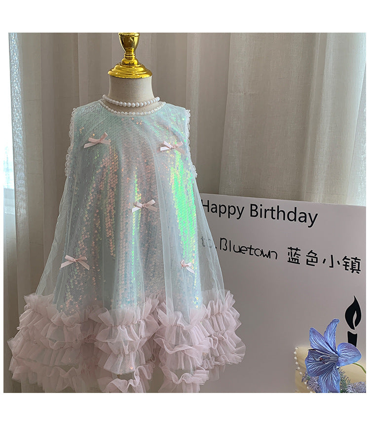 Vestido Infantil Brilhante Lacinhos