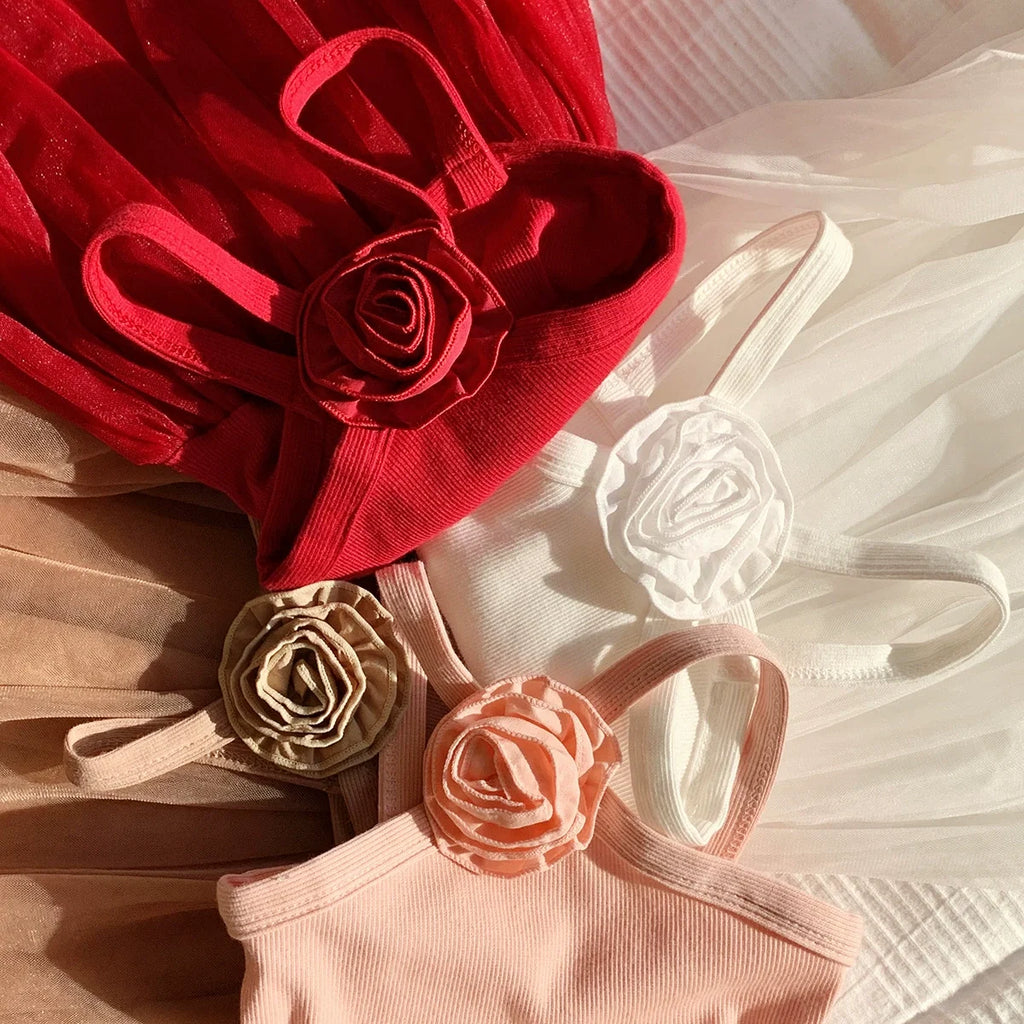 Vestido Infantil Flor com Tule