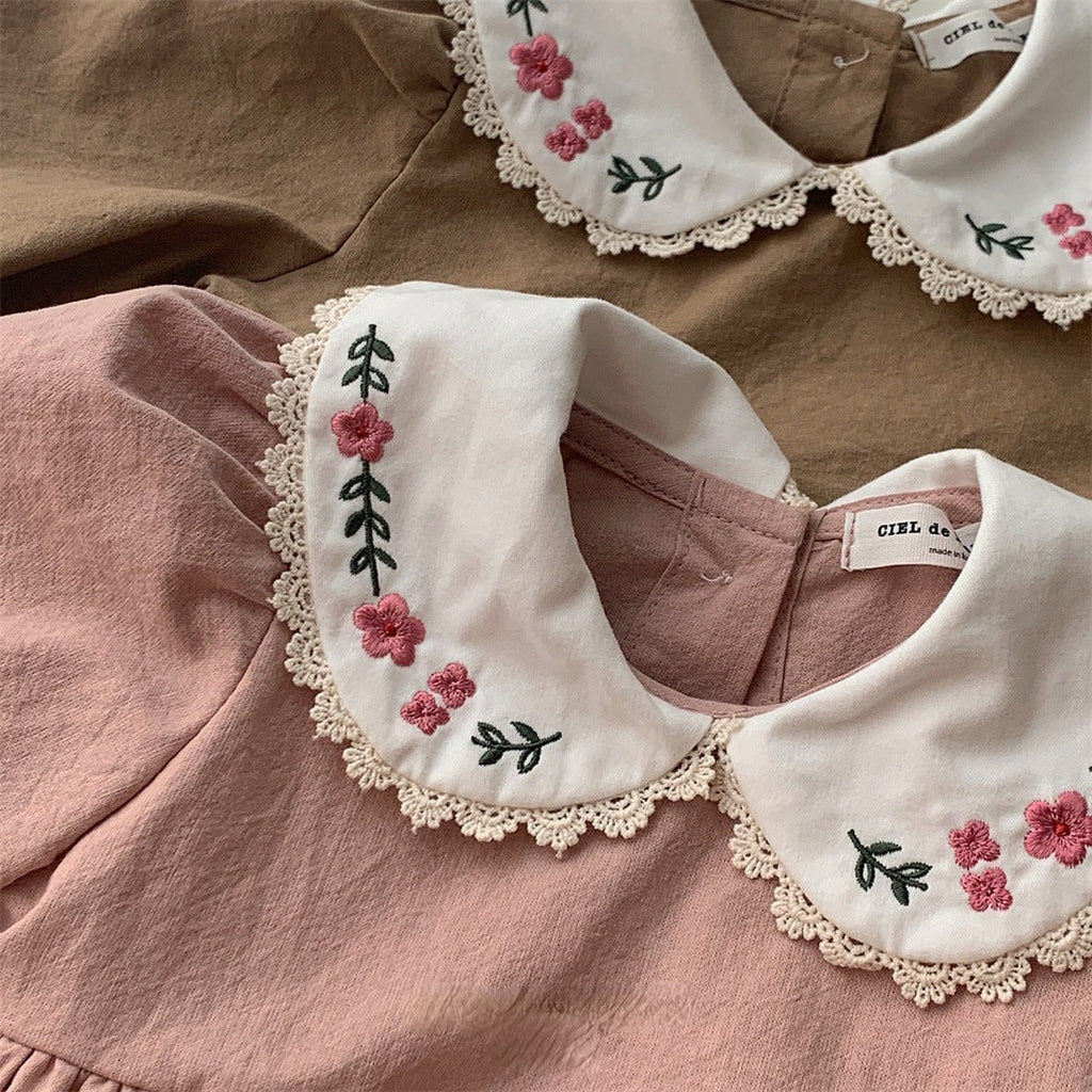 Vestido Infantil Gola Florzinhas